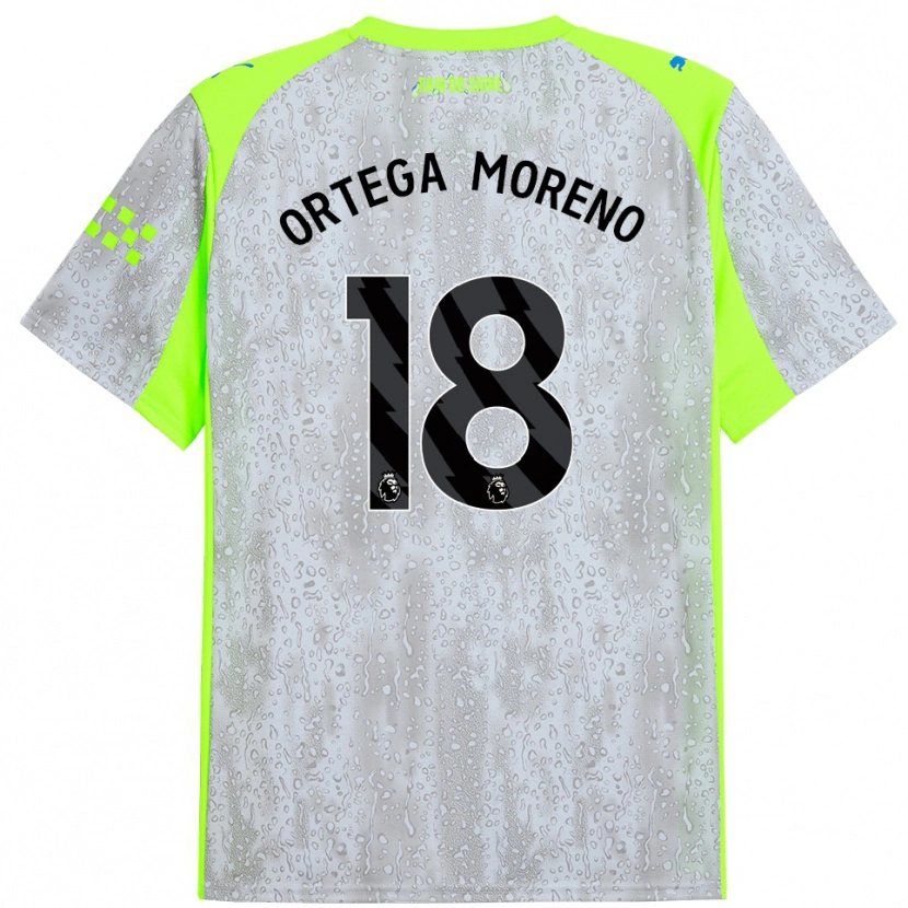 Danxen Femme Maillot Stefan Ortega #18 Gris Jaune Troisieme 2025/26 T-Shirt