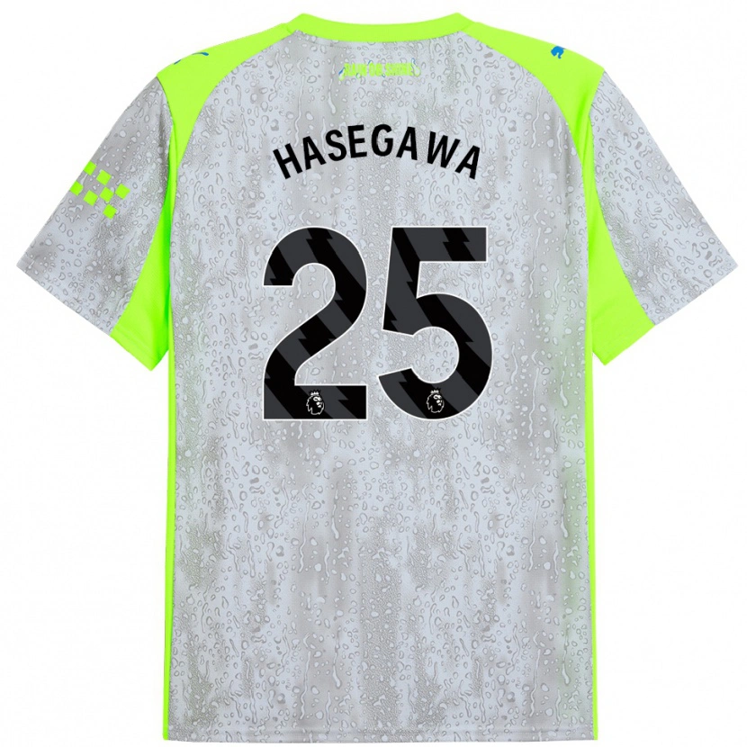 Danxen Femme Maillot Yui Hasegawa #25 Gris Jaune Troisieme 2025/26 T-Shirt