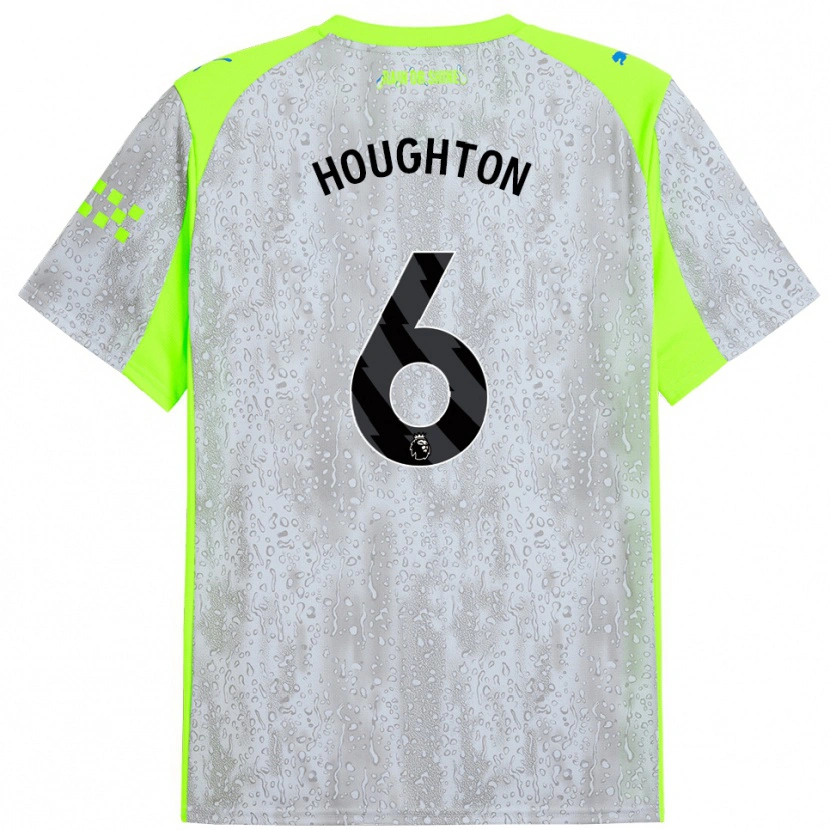 Danxen Femme Maillot Steph Houghton #6 Gris Jaune Troisieme 2025/26 T-Shirt