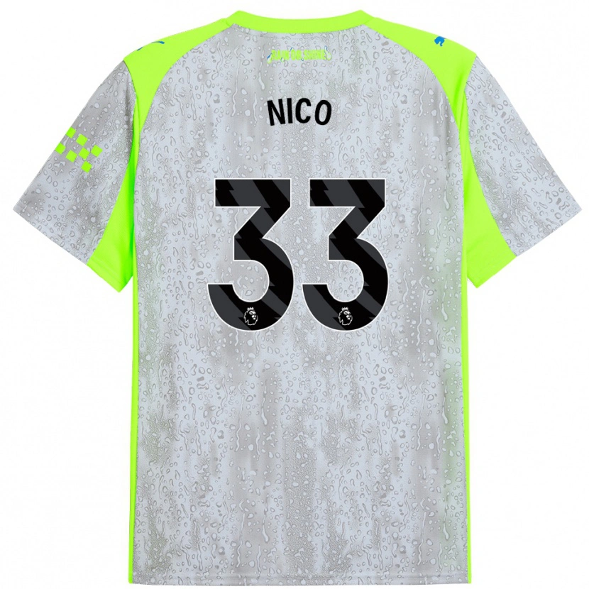 Danxen Femme Maillot Nico O'reilly #33 Gris Jaune Troisieme 2025/26 T-Shirt