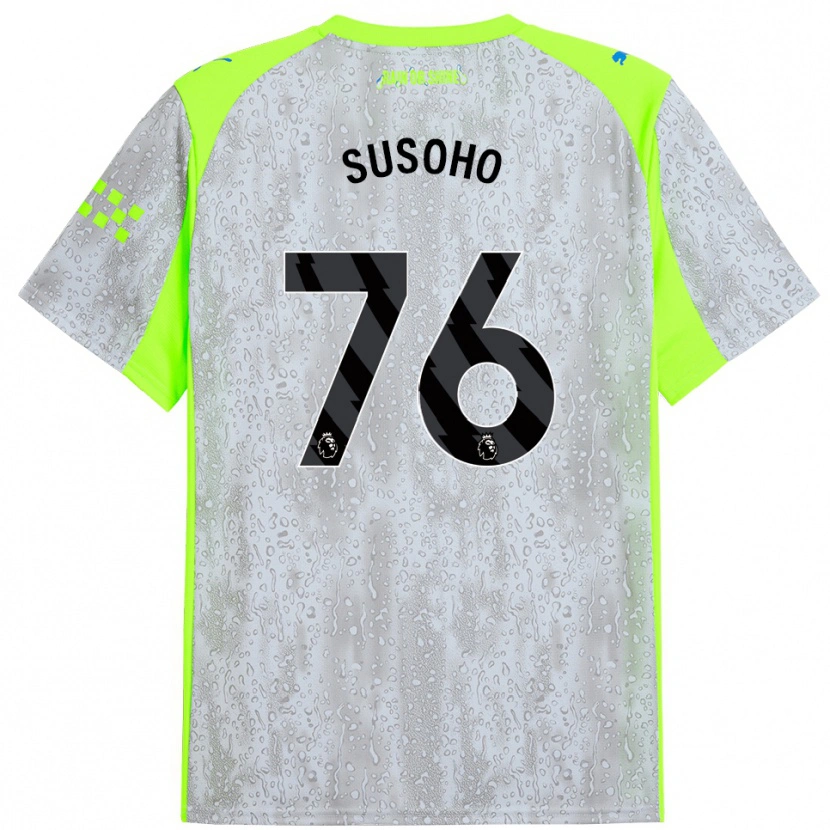 Danxen Femme Maillot Mahamadou Susoho #76 Gris Jaune Troisieme 2025/26 T-Shirt