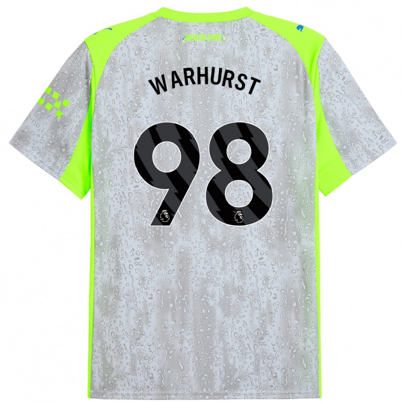 Danxen Femme Maillot Matty Warhurst #98 Gris Jaune Troisieme 2025/26 T-Shirt