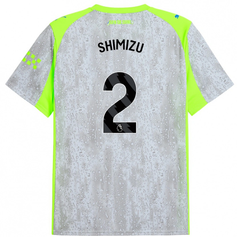 Danxen Femme Maillot Risa Shimizu #2 Gris Jaune Troisieme 2025/26 T-Shirt