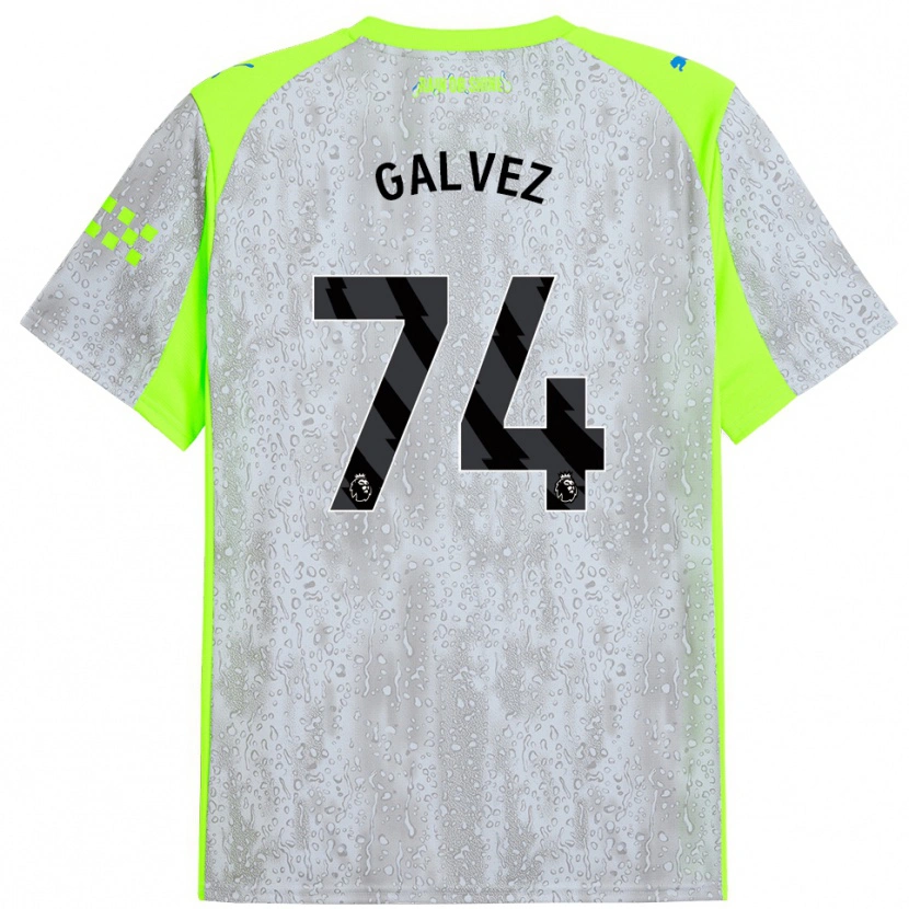 Danxen Femme Maillot Tomas Galvez #74 Gris Jaune Troisieme 2025/26 T-Shirt