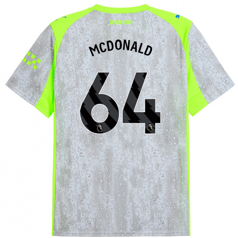 Danxen Femme Maillot Rowan Mcdonald #64 Gris Jaune Troisieme 2025/26 T-Shirt
