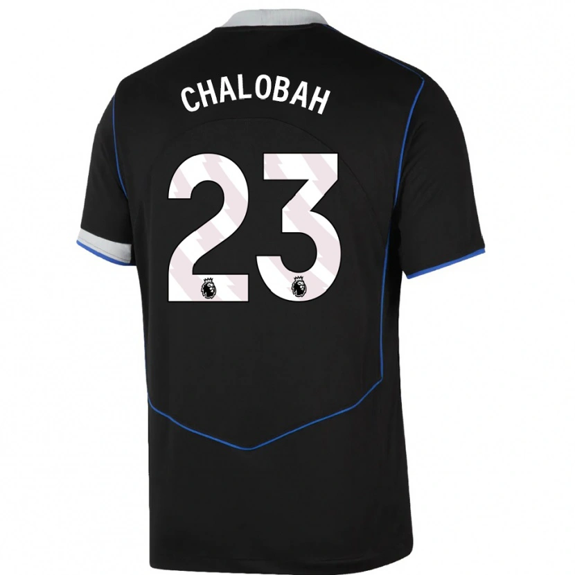 Danxen Femme Maillot Trevoh Chalobah #23 Noir Bleu Argent Troisieme 2025/26 T-Shirt