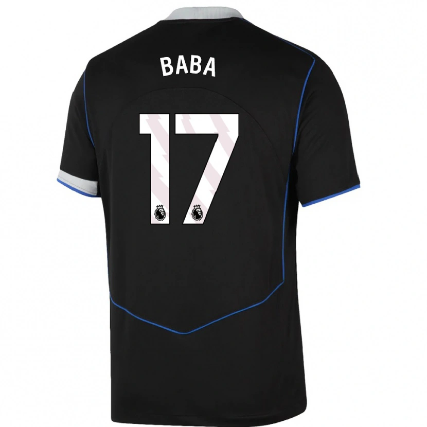 Danxen Femme Maillot Abdul-Rahman Baba #17 Noir Bleu Argent Troisieme 2025/26 T-Shirt