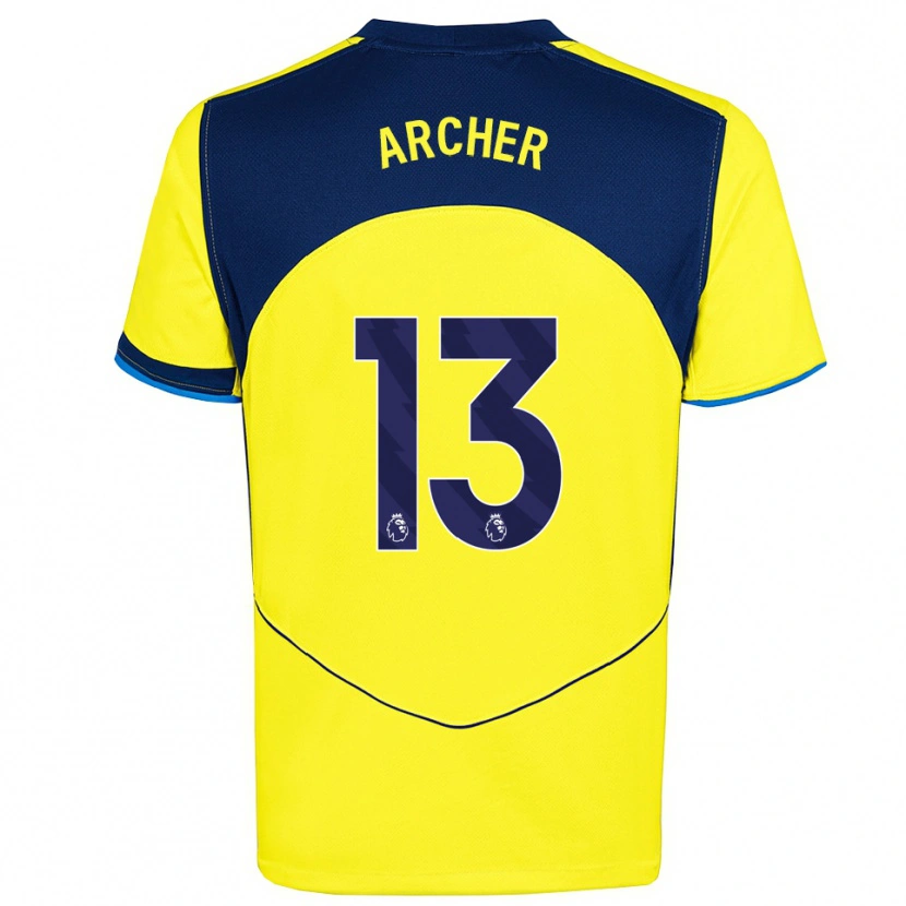 Danxen Femme Maillot Samual Archer #13 Jaune Marine Troisieme 2025/26 T-Shirt