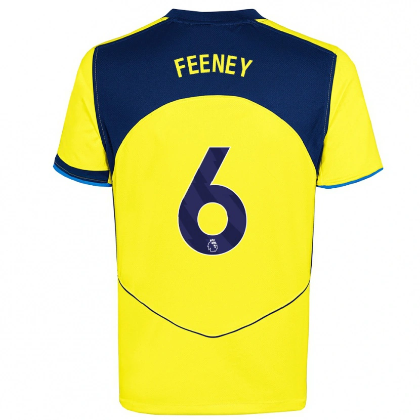 Danxen Femme Maillot George Feeney #6 Jaune Marine Troisieme 2025/26 T-Shirt