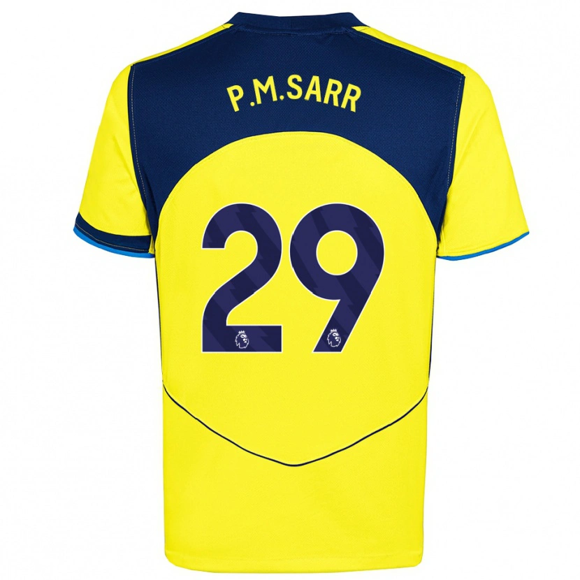 Danxen Femme Maillot Pape Matar Sarr #29 Jaune Marine Troisieme 2025/26 T-Shirt