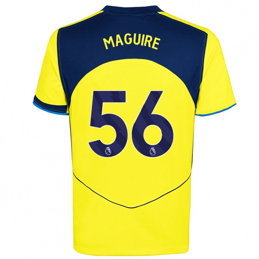 Danxen Femme Maillot Aaron Maguire #56 Jaune Marine Troisieme 2025/26 T-Shirt