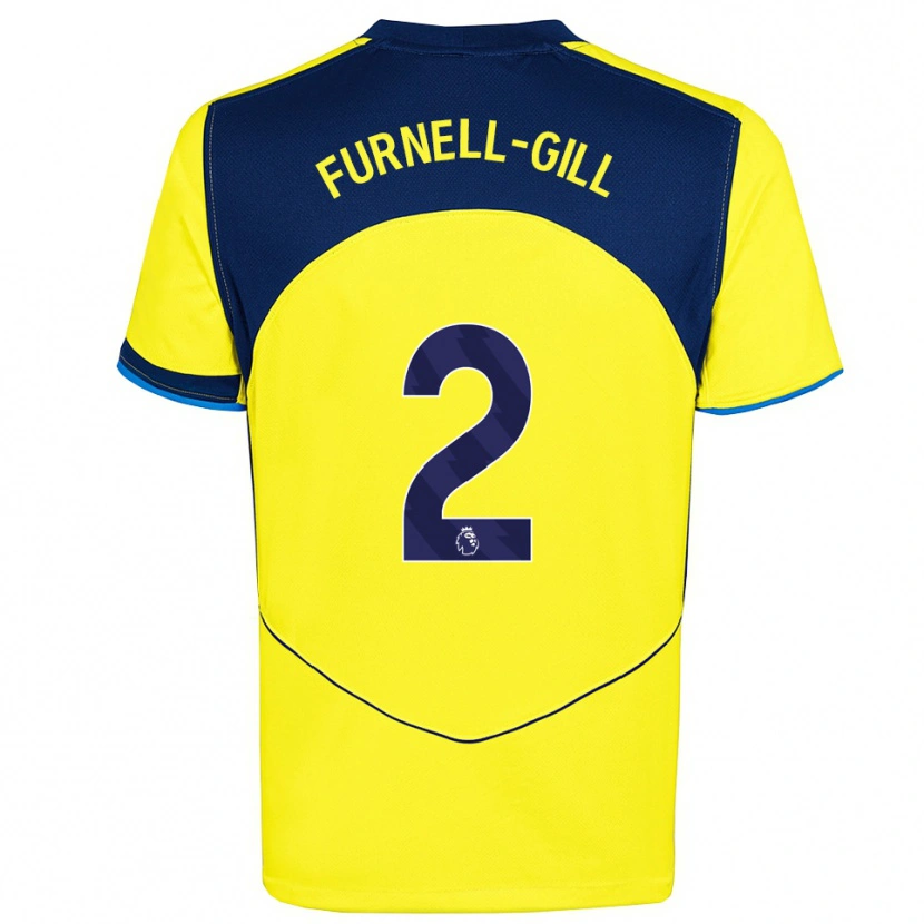 Danxen Femme Maillot Luca Furnell-Gill #2 Jaune Marine Troisieme 2025/26 T-Shirt