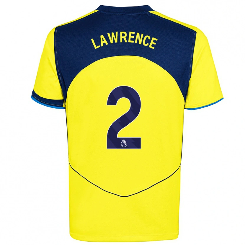Danxen Femme Maillot Donte Lawrence #2 Jaune Marine Troisieme 2025/26 T-Shirt