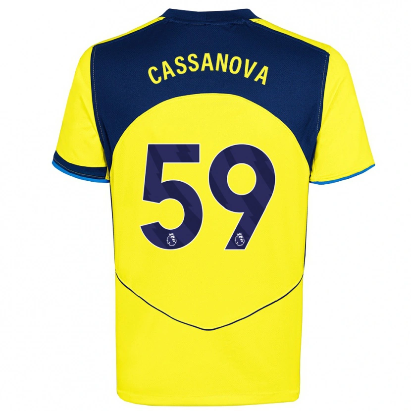 Danxen Femme Maillot Dante Cassanova #59 Jaune Marine Troisieme 2025/26 T-Shirt