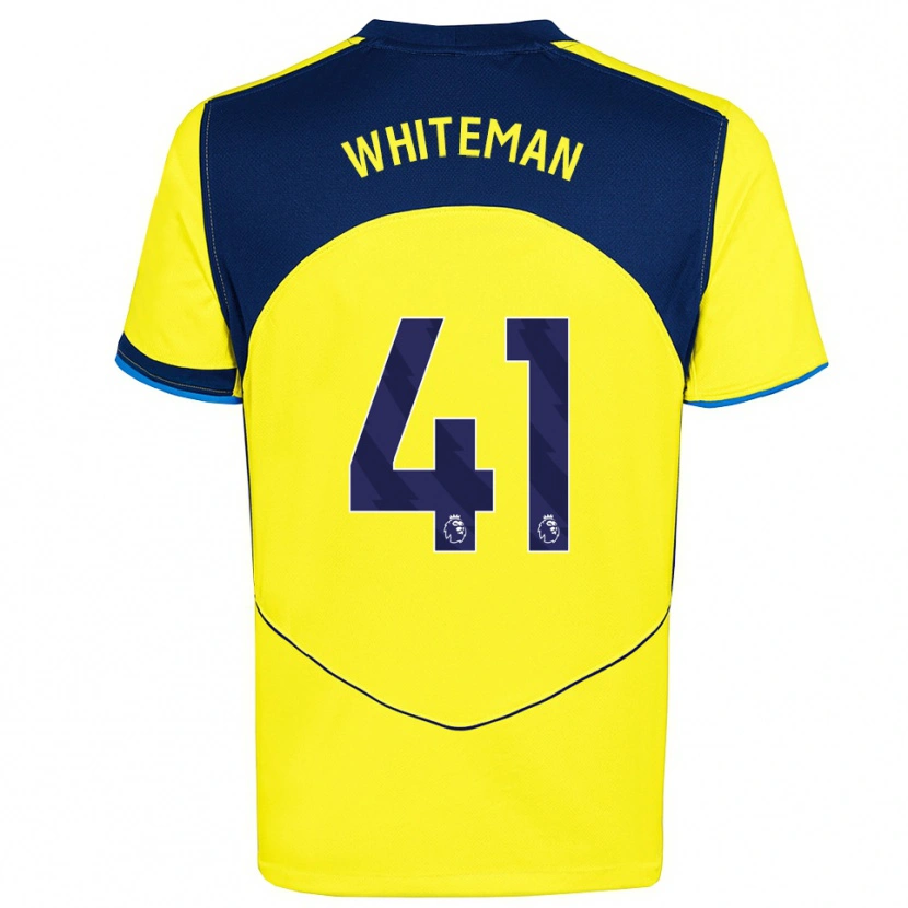 Danxen Femme Maillot Alfie Whiteman #41 Jaune Marine Troisieme 2025/26 T-Shirt