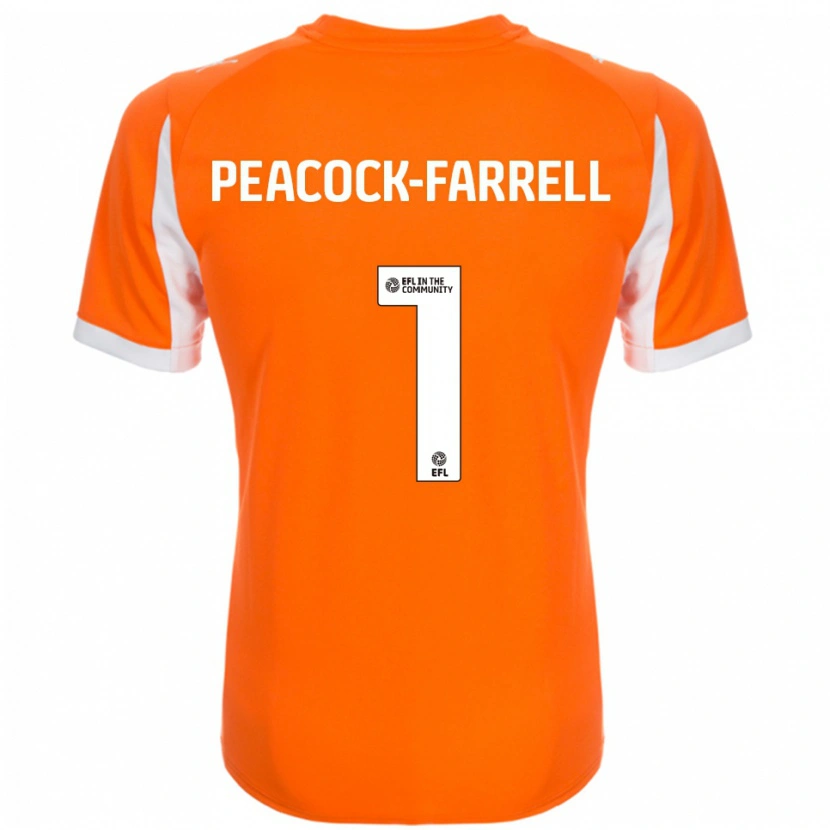 Danxen Enfant Maillot Bailey Peacock-Farrell #1 Orange Blanc Tenues Domicile 2025/26 T-Shirt
