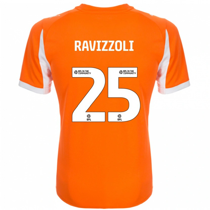 Danxen Enfant Maillot Franco Ravizzoli #25 Orange Blanc Tenues Domicile 2025/26 T-Shirt