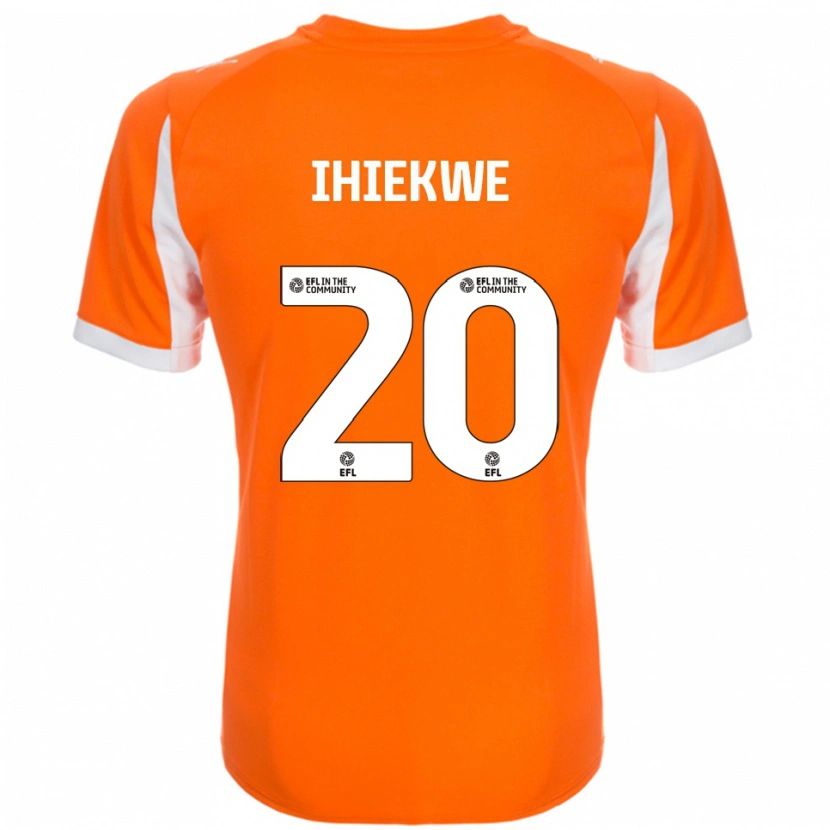 Danxen Enfant Maillot Michael Ihiekwe #20 Orange Blanc Tenues Domicile 2025/26 T-Shirt