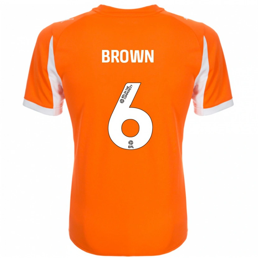 Danxen Enfant Maillot Jordan Brown #6 Orange Blanc Tenues Domicile 2025/26 T-Shirt