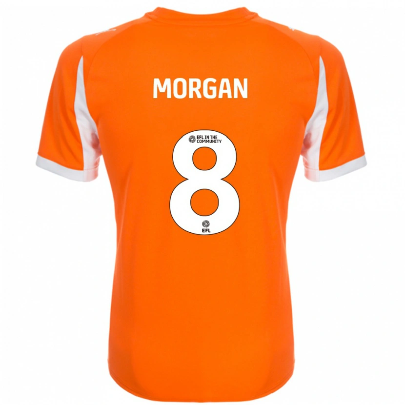 Danxen Enfant Maillot Albie Morgan #8 Orange Blanc Tenues Domicile 2025/26 T-Shirt