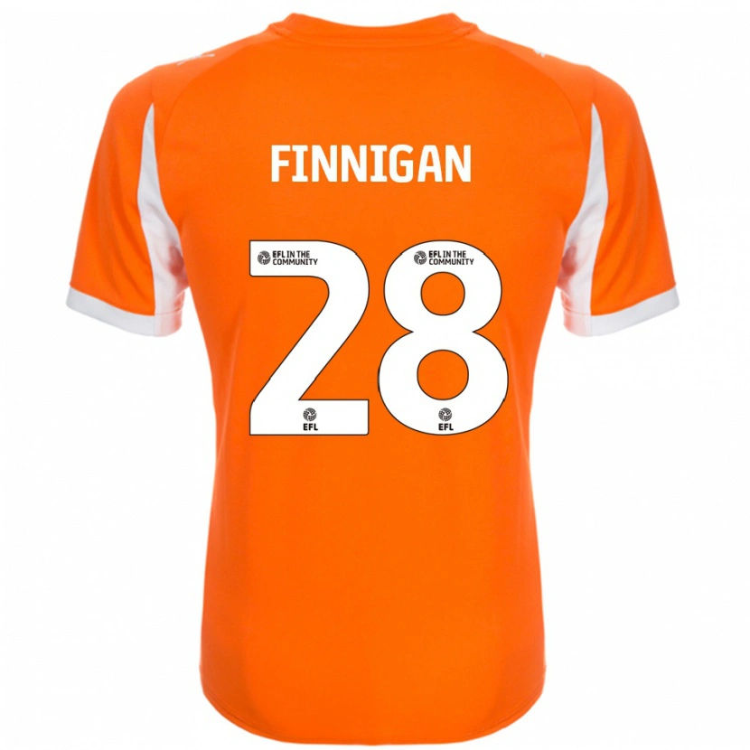 Danxen Enfant Maillot Ryan Finnigan #28 Orange Blanc Tenues Domicile 2025/26 T-Shirt