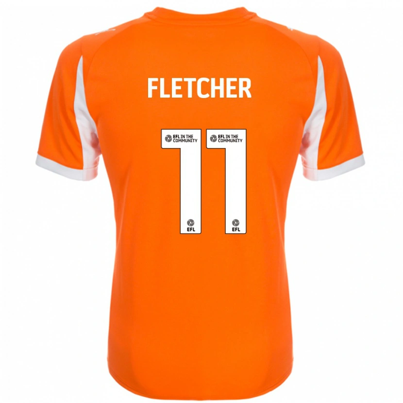 Danxen Enfant Maillot Ashley Fletcher #11 Orange Blanc Tenues Domicile 2025/26 T-Shirt