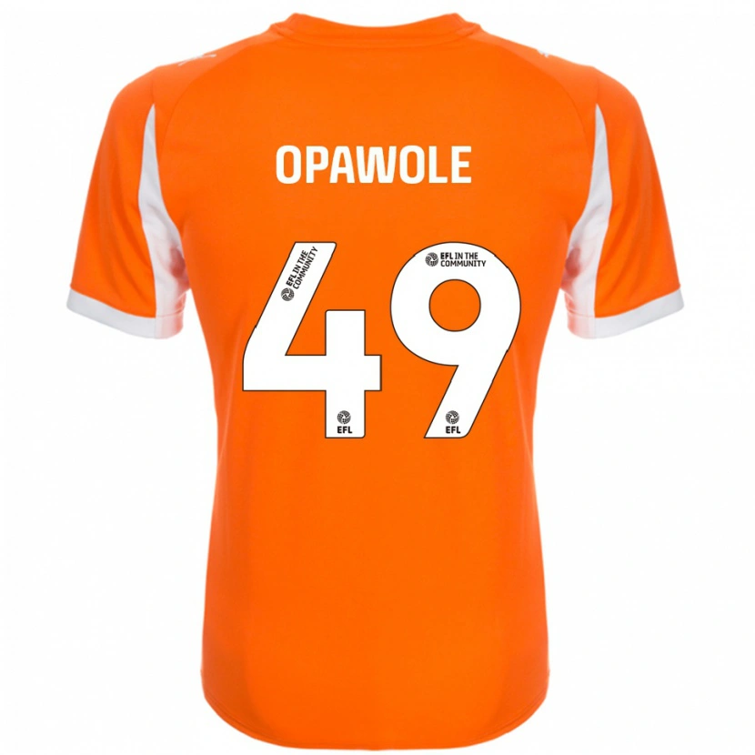 Danxen Enfant Maillot Johnson Opawole #49 Orange Blanc Tenues Domicile 2025/26 T-Shirt