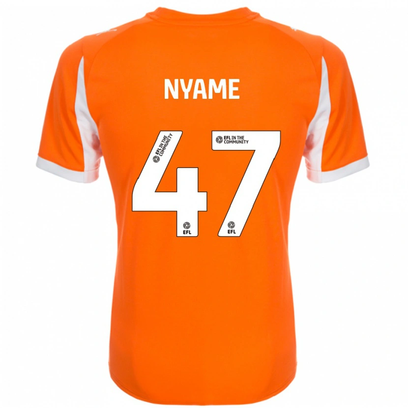 Danxen Enfant Maillot Josh Nyame #47 Orange Blanc Tenues Domicile 2025/26 T-Shirt