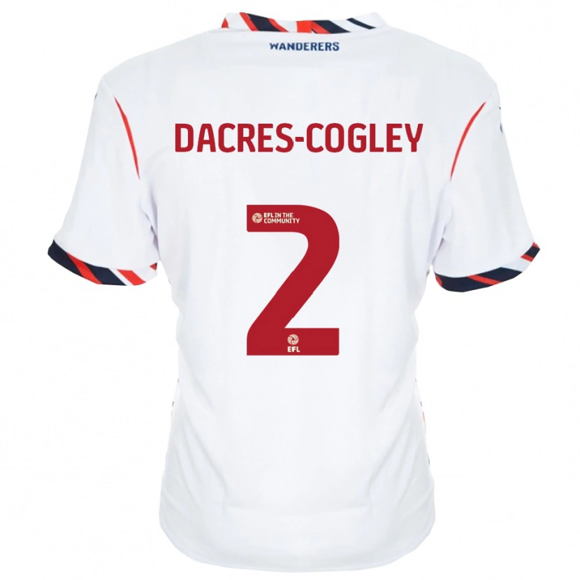 Danxen Enfant Maillot Josh Dacres-Cogley #2 Blanc Rouge Tenues Domicile 2025/26 T-Shirt