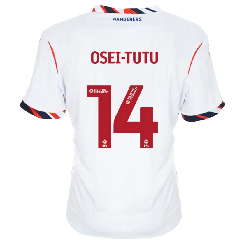 Danxen Enfant Maillot Jordi Osei-Tutu #14 Blanc Rouge Tenues Domicile 2025/26 T-Shirt