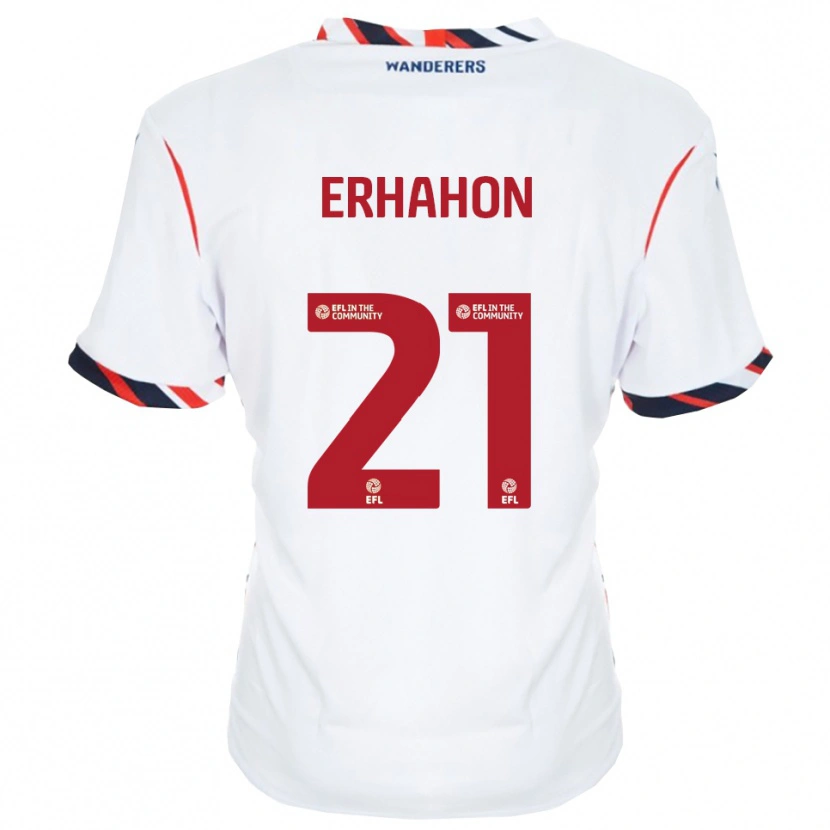 Danxen Enfant Maillot Ethan Erhahon #21 Blanc Rouge Tenues Domicile 2025/26 T-Shirt