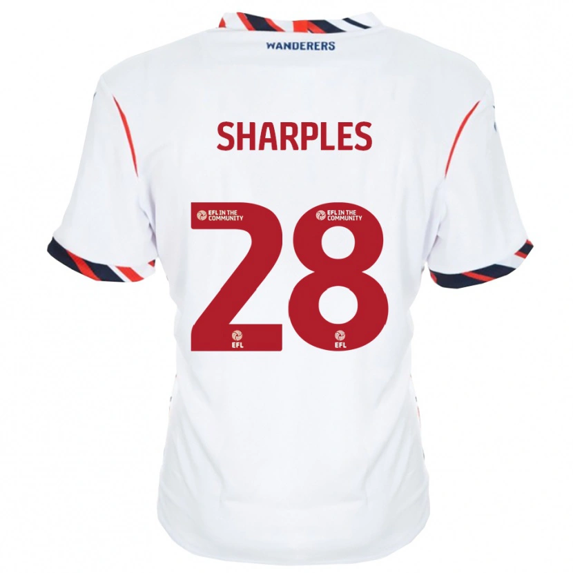 Danxen Enfant Maillot Sonny Sharples-Ahmed #28 Blanc Rouge Tenues Domicile 2025/26 T-Shirt