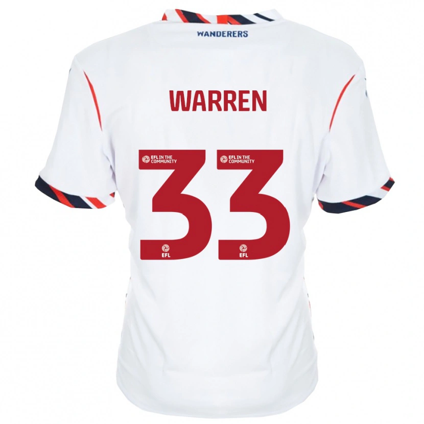 Danxen Enfant Maillot Charlie Warren #33 Blanc Rouge Tenues Domicile 2025/26 T-Shirt