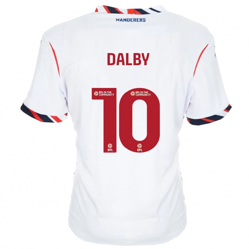Danxen Enfant Maillot Sam Dalby #10 Blanc Rouge Tenues Domicile 2025/26 T-Shirt