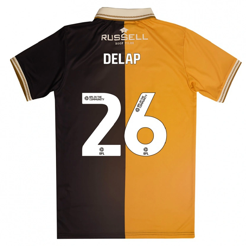 Danxen Enfant Maillot Finn Delap #26 Jaune Noir Tenues Domicile 2025/26 T-Shirt