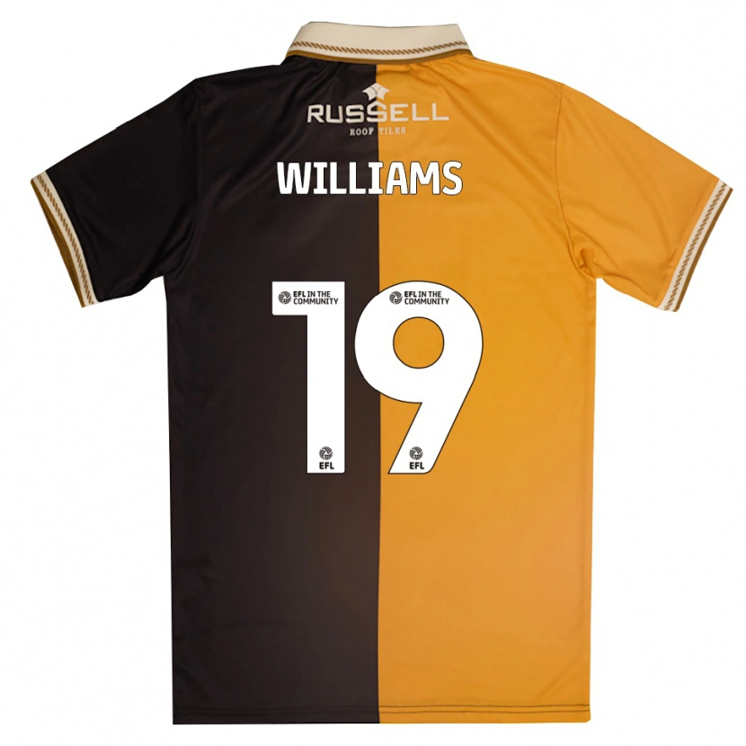 Danxen Enfant Maillot Dylan Williams #19 Jaune Noir Tenues Domicile 2025/26 T-Shirt
