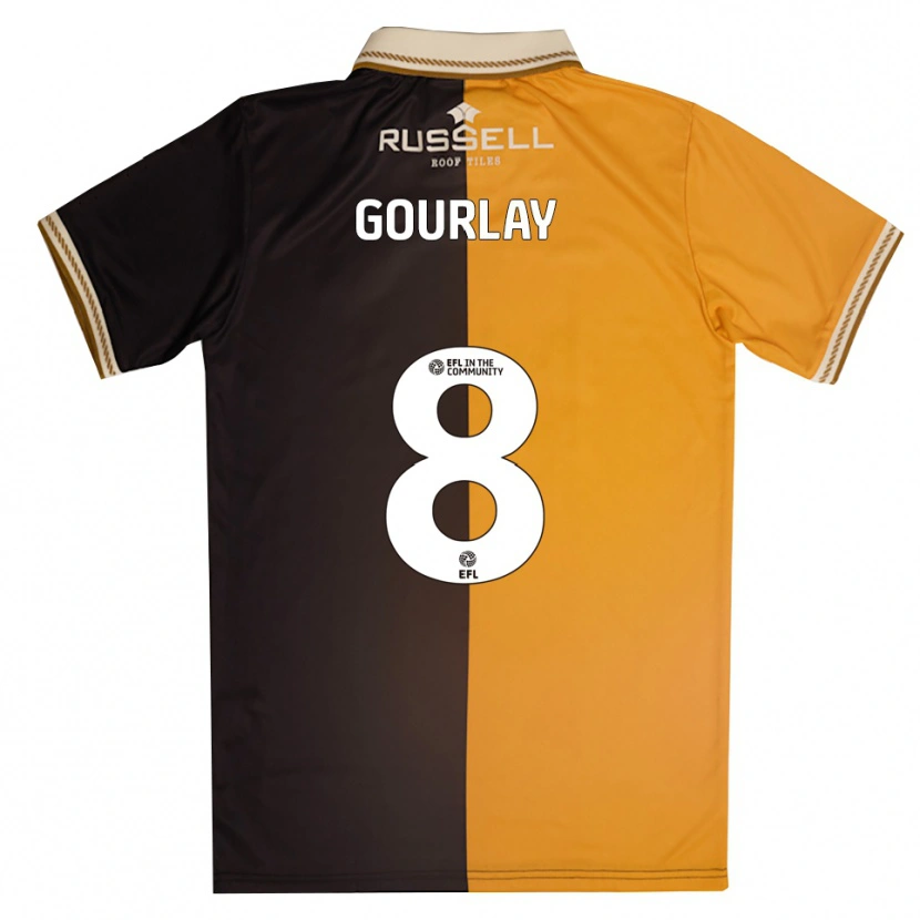 Danxen Enfant Maillot Elisha Gourlay #8 Jaune Noir Tenues Domicile 2025/26 T-Shirt
