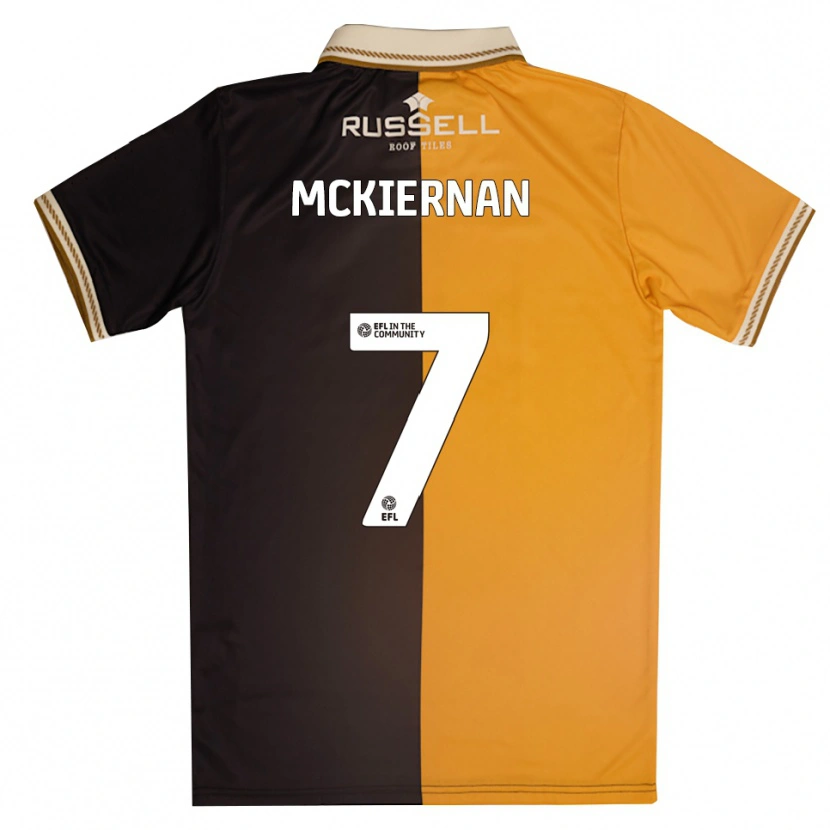 Danxen Enfant Maillot Jj Mckiernan #7 Jaune Noir Tenues Domicile 2025/26 T-Shirt