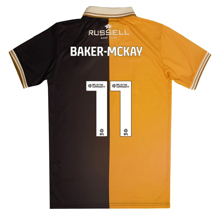 Danxen Enfant Maillot Kiyan Baker-Mckay #11 Jaune Noir Tenues Domicile 2025/26 T-Shirt