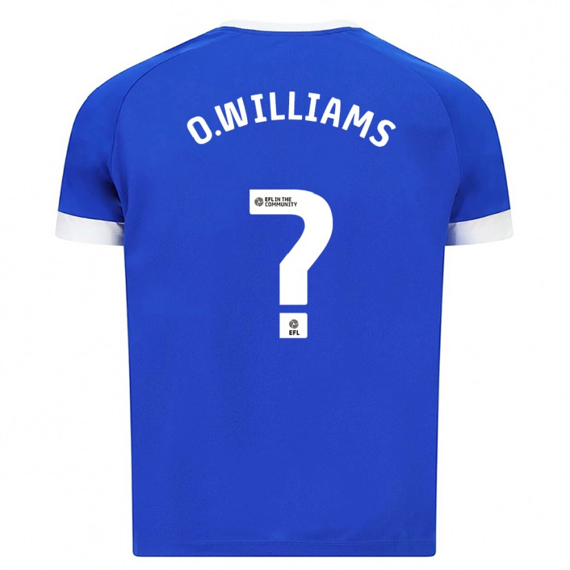 Danxen Enfant Maillot Oliver Williams #0 Bleu Blanc Tenues Domicile 2025/26 T-Shirt