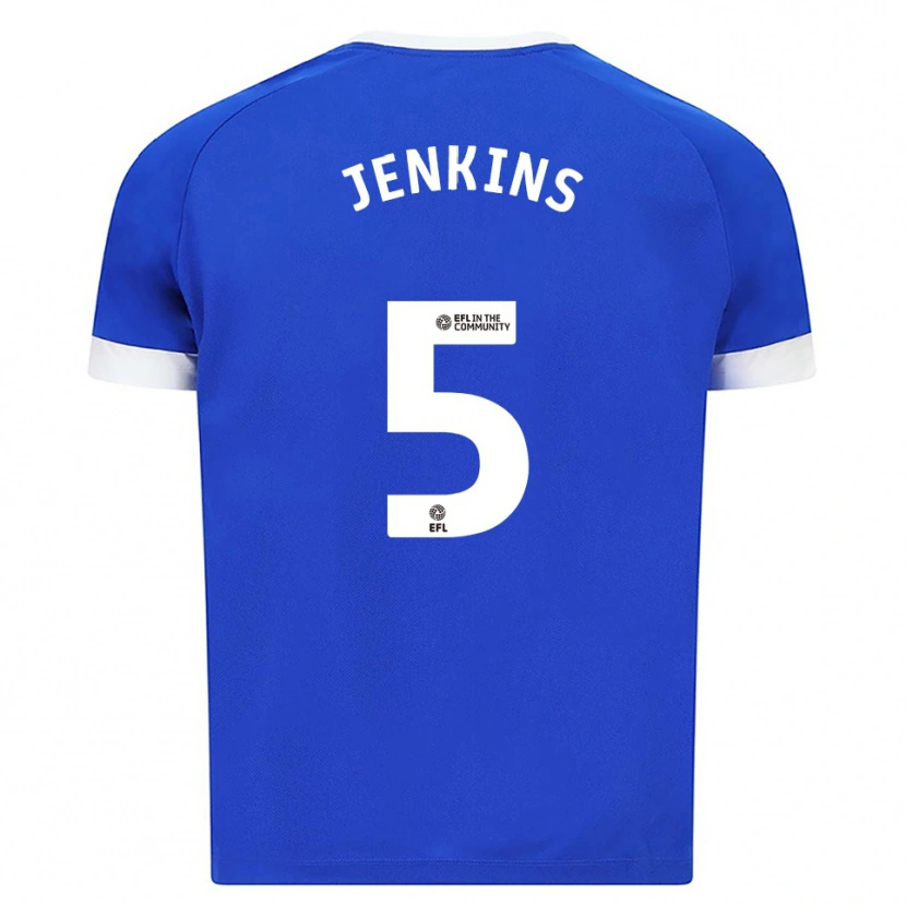 Danxen Enfant Maillot Nieve Jenkins #5 Bleu Blanc Tenues Domicile 2025/26 T-Shirt
