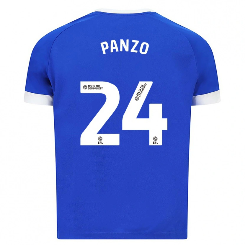 Danxen Enfant Maillot Jonathan Panzo #24 Bleu Blanc Tenues Domicile 2025/26 T-Shirt