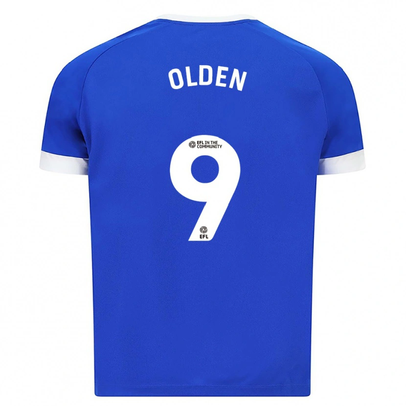 Danxen Enfant Maillot Mackenzie Olden #9 Bleu Blanc Tenues Domicile 2025/26 T-Shirt