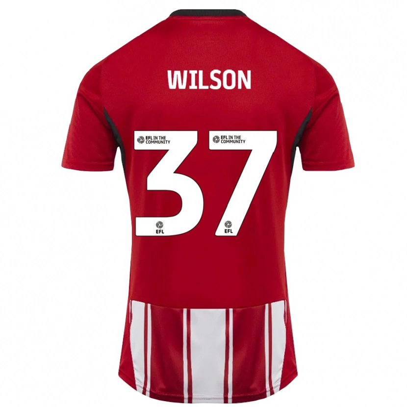 Danxen Enfant Maillot Kieran Wilson #37 Rouge Blanc Noir Tenues Domicile 2025/26 T-Shirt