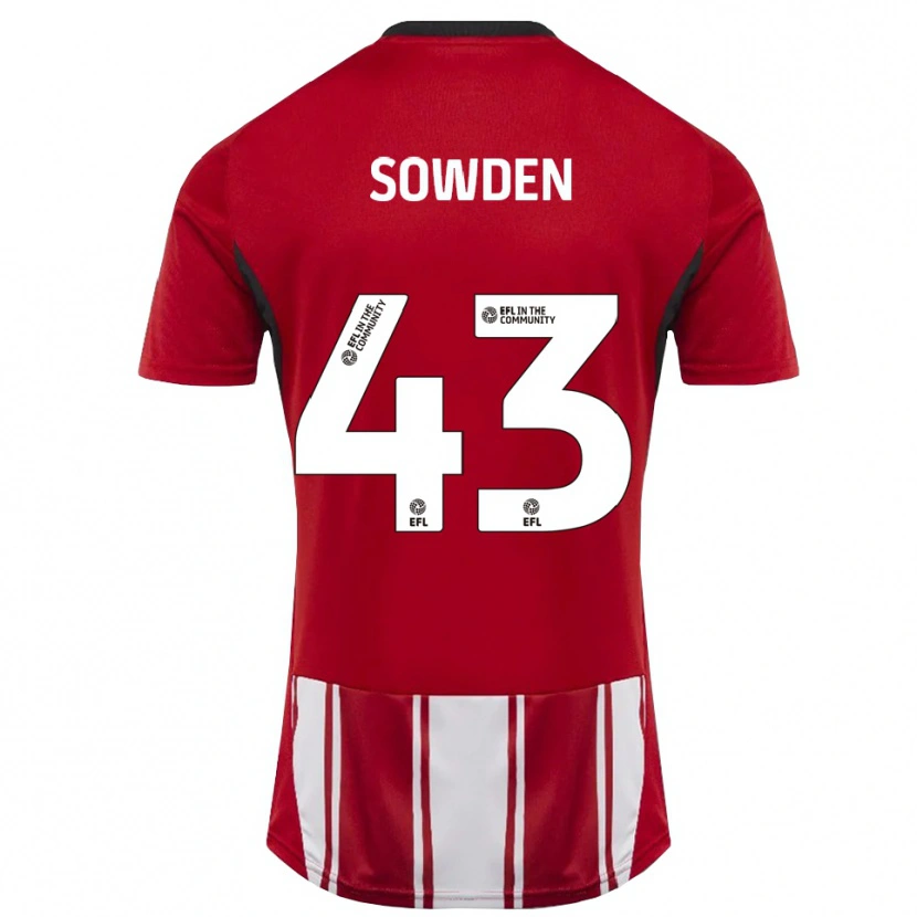 Danxen Enfant Maillot Andrew Sowden #43 Rouge Blanc Noir Tenues Domicile 2025/26 T-Shirt