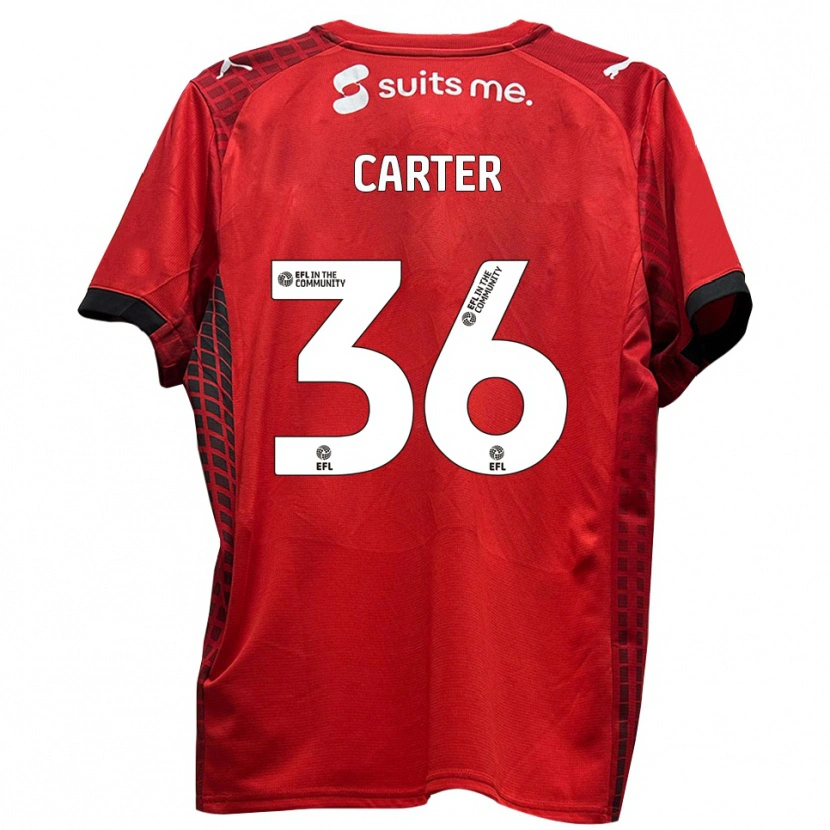 Danxen Enfant Maillot Dan Carter #36 Rouge Noir Tenues Domicile 2025/26 T-Shirt