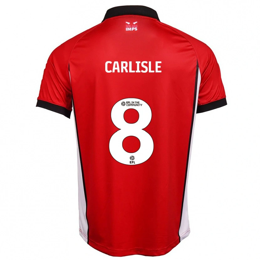Danxen Enfant Maillot Charlie Carlisle #8 Rouge Blanc Tenues Domicile 2025/26 T-Shirt