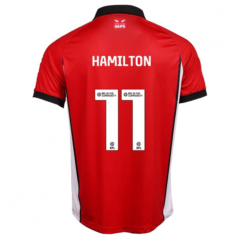 Danxen Enfant Maillot Ethan Hamilton #11 Rouge Blanc Tenues Domicile 2025/26 T-Shirt