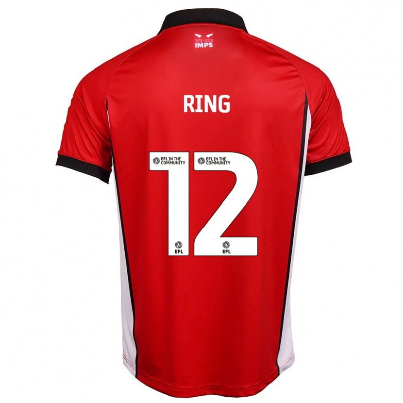 Danxen Enfant Maillot Erik Ring #12 Rouge Blanc Tenues Domicile 2025/26 T-Shirt