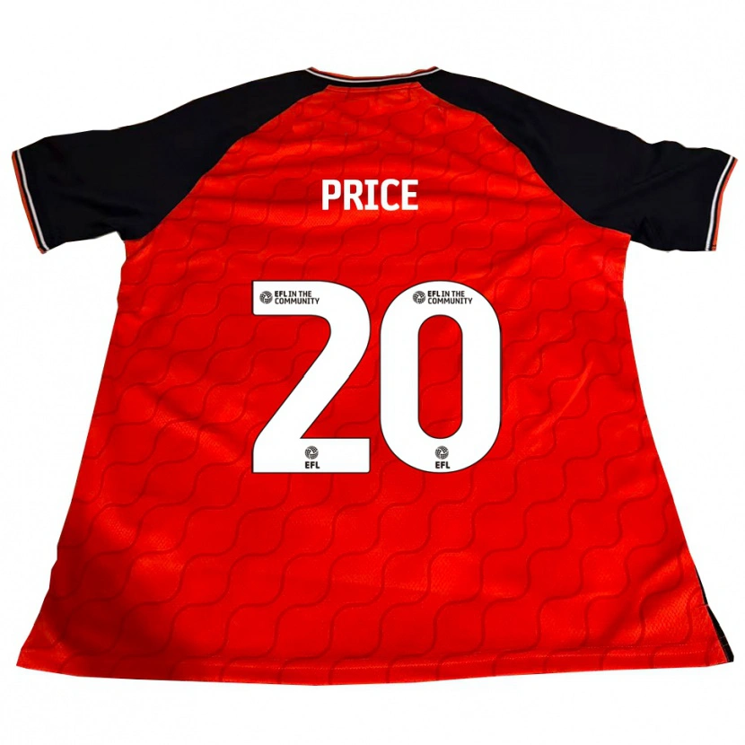 Danxen Enfant Maillot Erin Price #20 Orange Noir Blanc Tenues Domicile 2025/26 T-Shirt